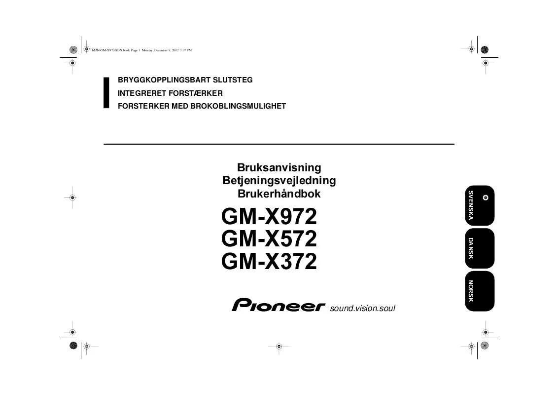 Mode d'emploi PIONEER GM-X572