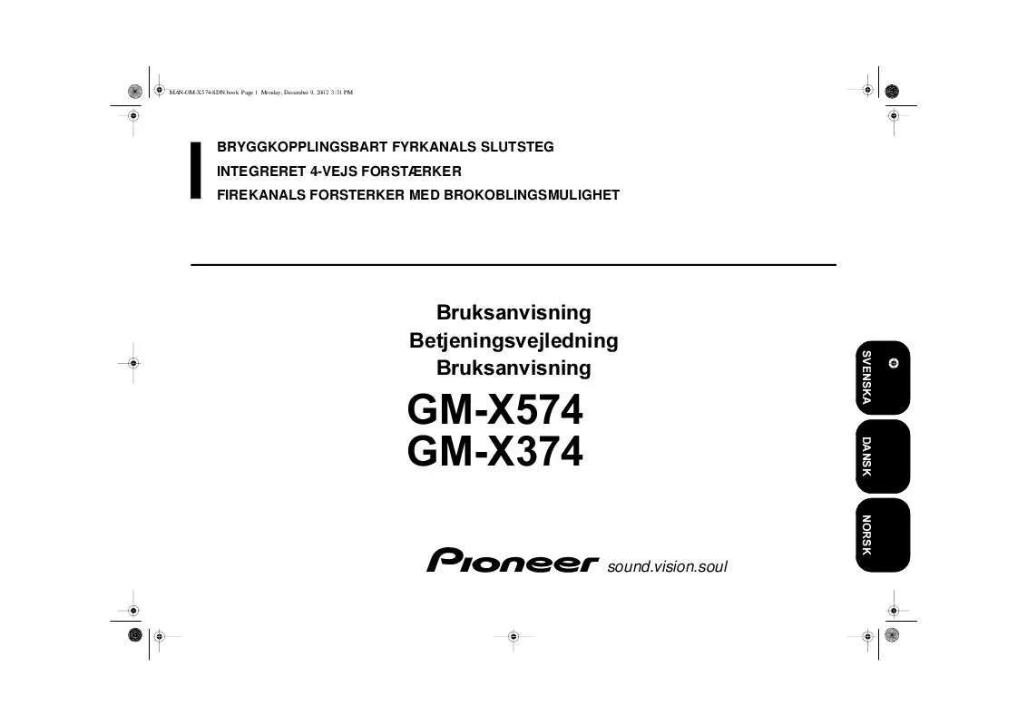 Mode d'emploi PIONEER GM-X574