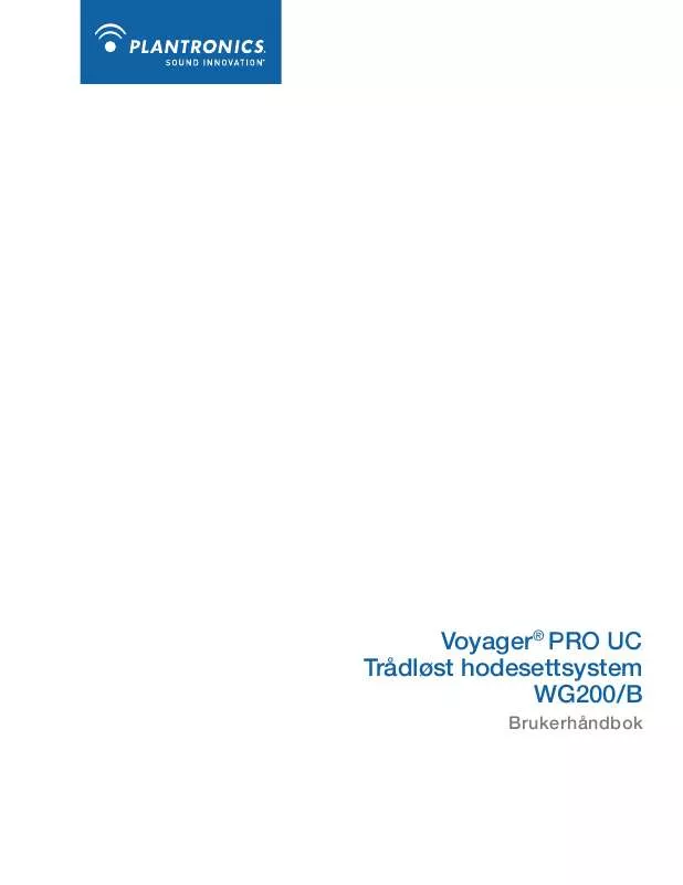 Mode d'emploi PLANTRONICS VOYAGER PRO UC WG200/B