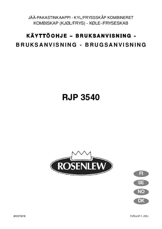 Mode d'emploi ROSENLEW RJP 3540