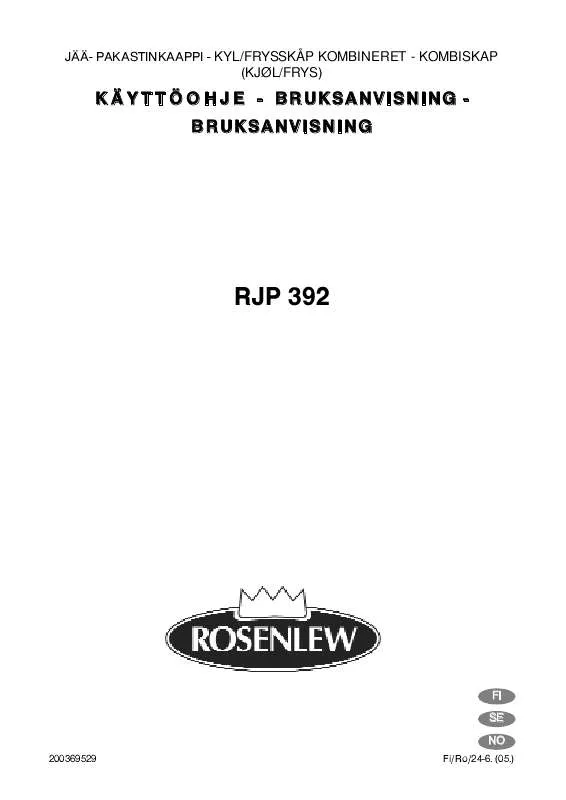 Mode d'emploi ROSENLEW RJP 392
