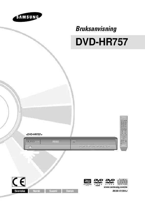Mode d'emploi SAMSUNG DVD-HR757