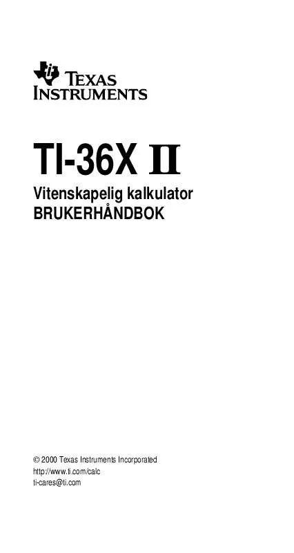 Mode d'emploi TEXAS INSTRUMENTS TI-36X II