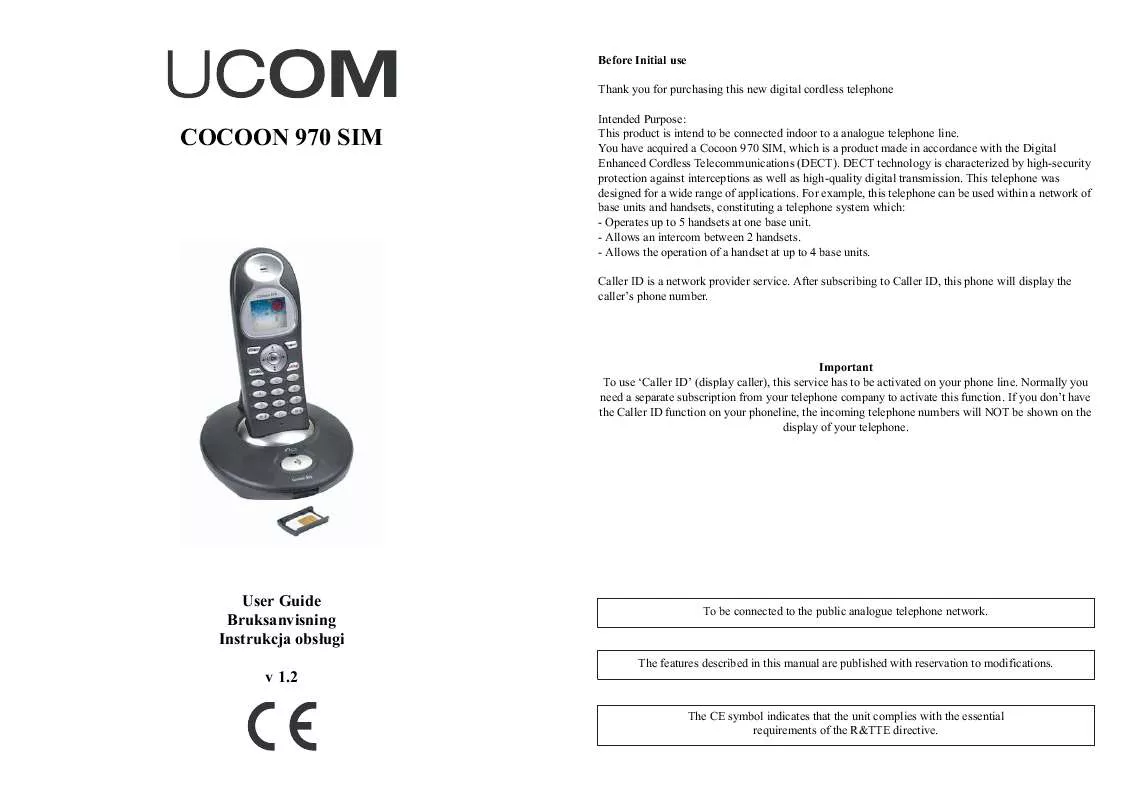 Mode d'emploi UCOM COCOON 970 SIM