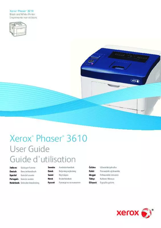 Mode d'emploi XEROX PHASER 3610