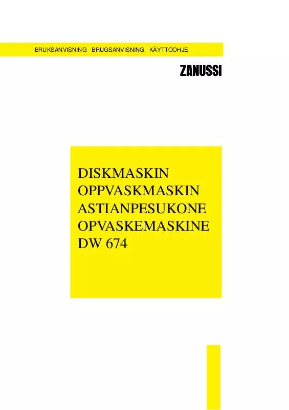 Mode d'emploi ZANUSSI DW674
