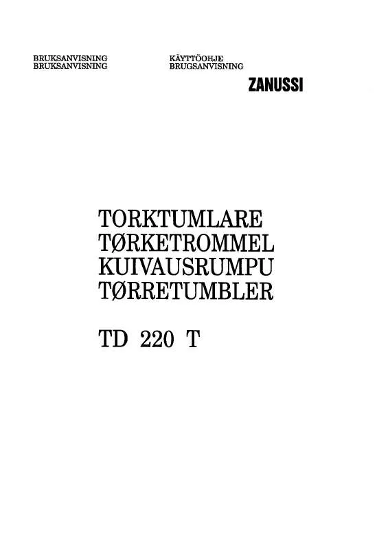 Mode d'emploi ZANUSSI TD220T