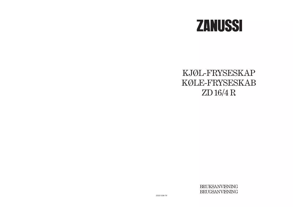 Mode d'emploi ZANUSSI ZD16/4R
