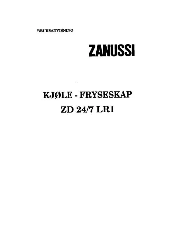 Mode d'emploi ZANUSSI ZD24/7LR1