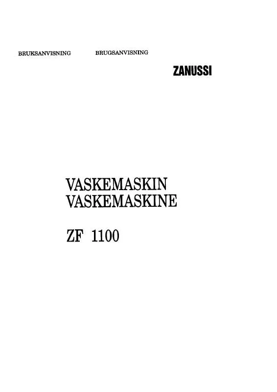 Mode d'emploi ZANUSSI ZF1100