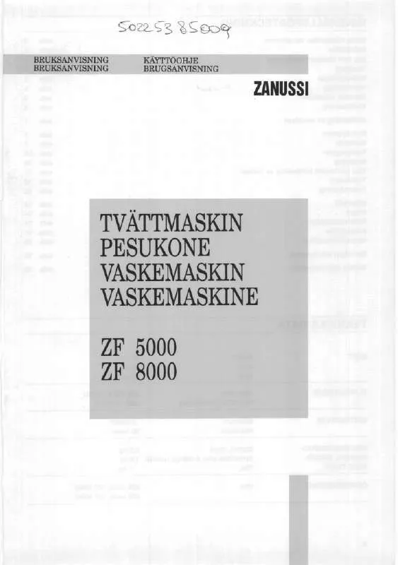 Mode d'emploi ZANUSSI ZF5000