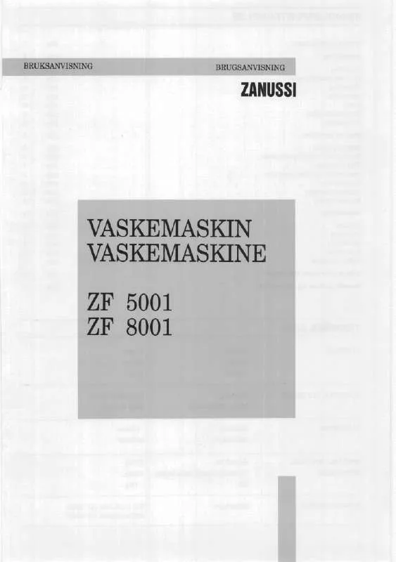 Mode d'emploi ZANUSSI ZF8001