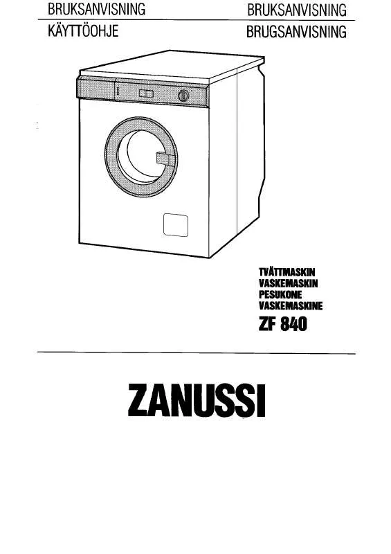 Mode d'emploi ZANUSSI ZF840