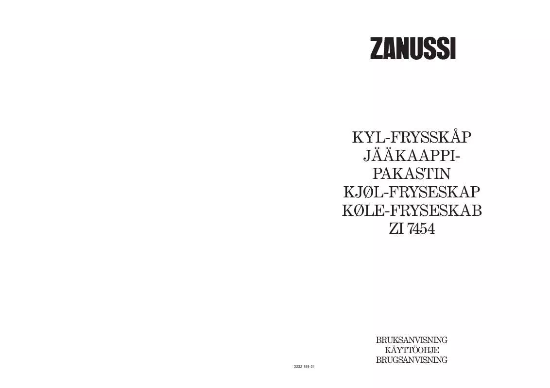Mode d'emploi ZANUSSI ZI7454