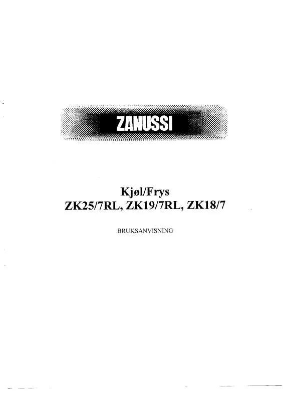 Mode d'emploi ZANUSSI ZK18/7