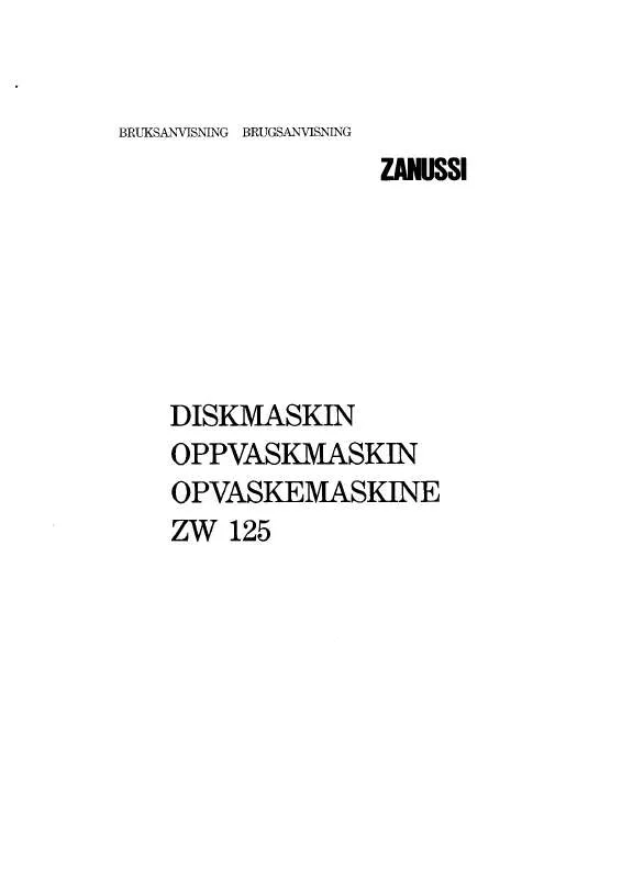 Mode d'emploi ZANUSSI ZW125