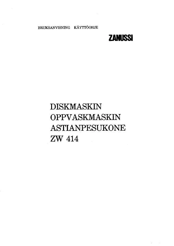 Mode d'emploi ZANUSSI ZW414