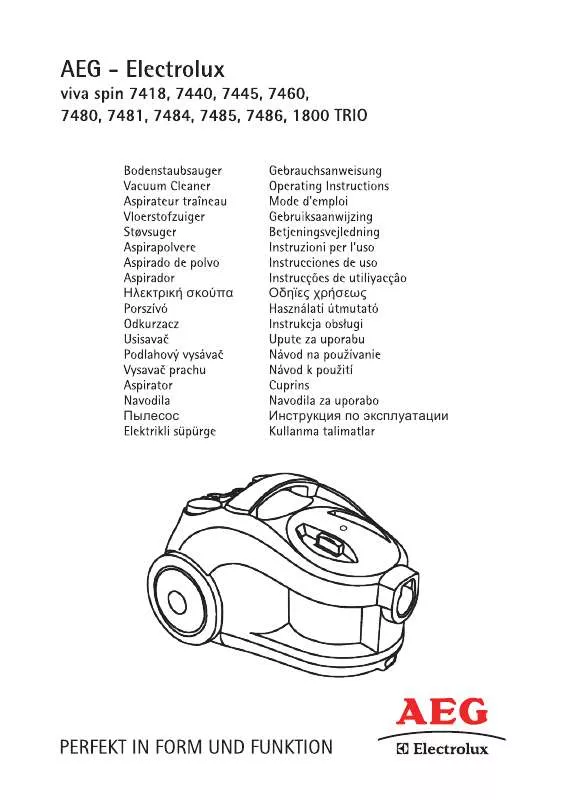 Mode d'emploi AEG-ELECTROLUX AVS7486