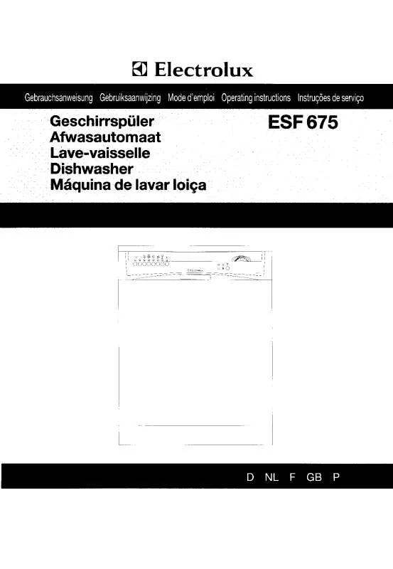 Mode d'emploi AEG-ELECTROLUX ESF 675