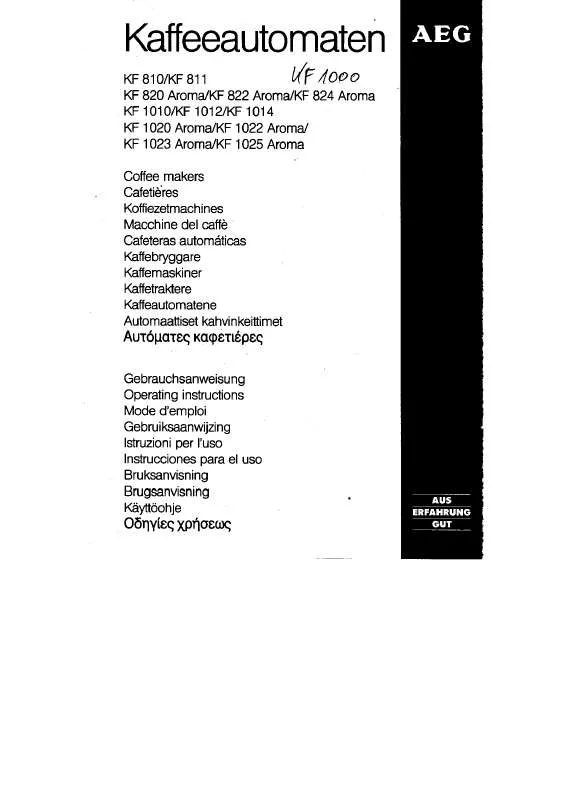 Mode d'emploi AEG-ELECTROLUX KF1012