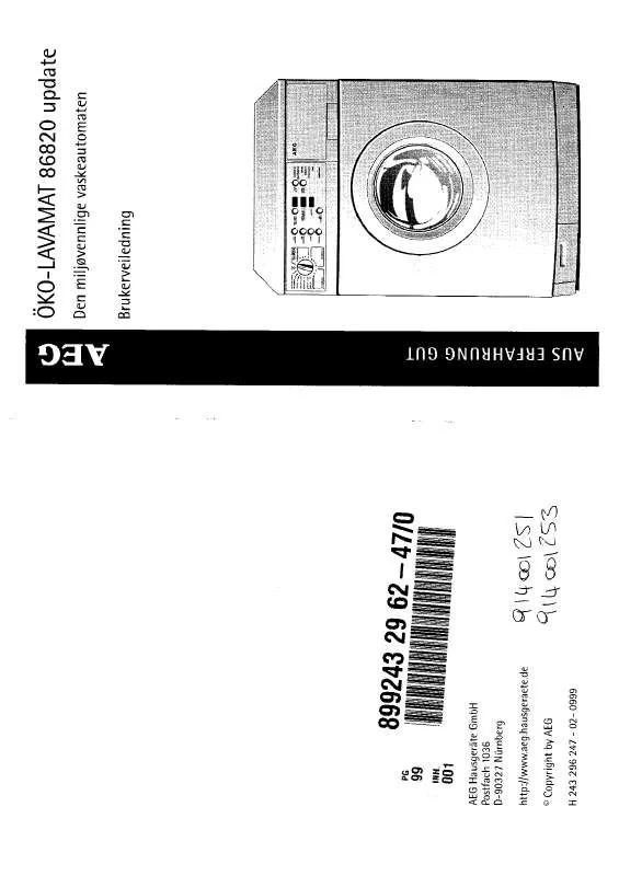 Mode d'emploi AEG-ELECTROLUX LAV86820-W