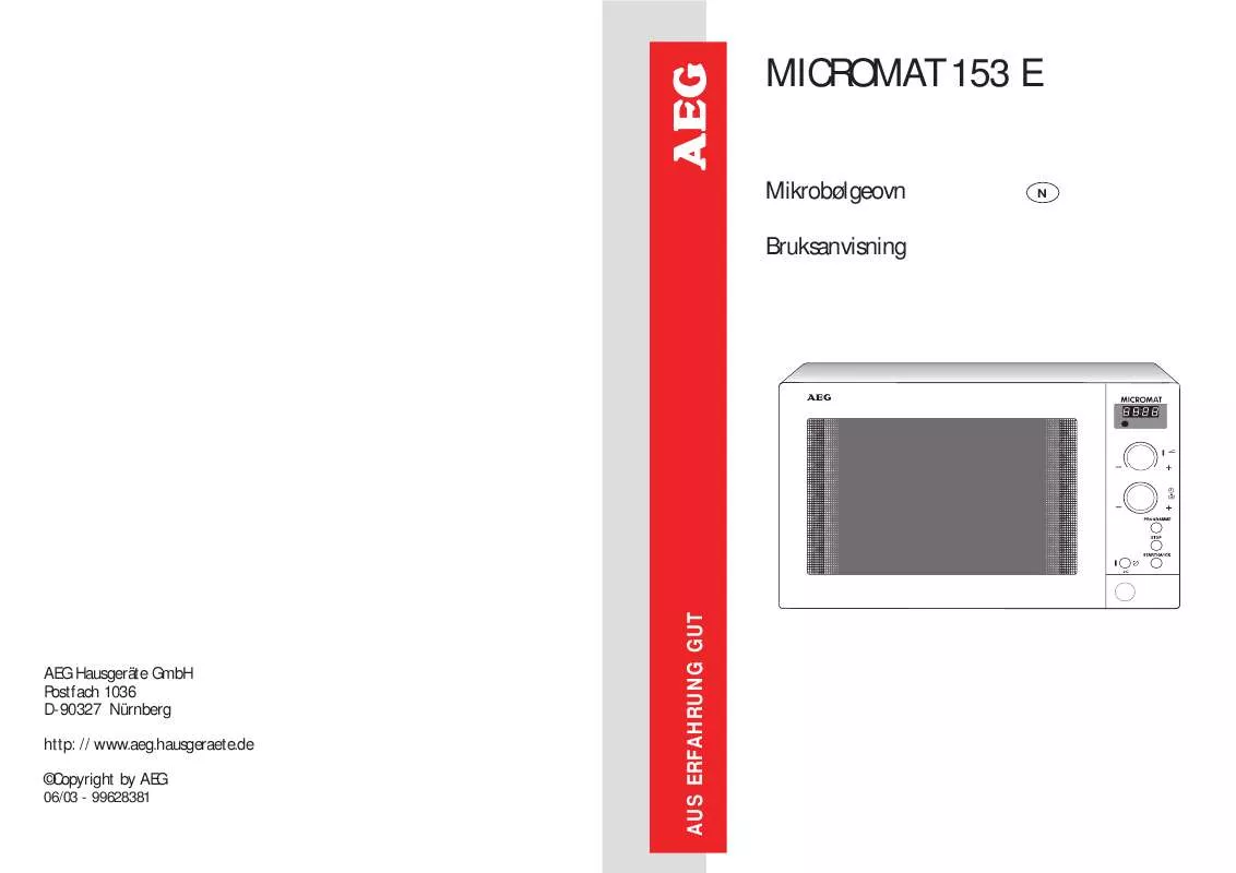 Mode d'emploi AEG-ELECTROLUX MC153EA