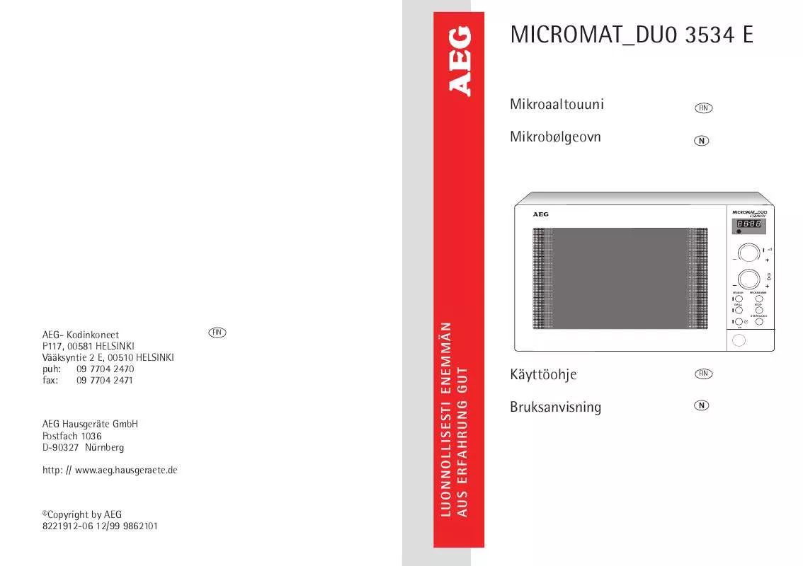 Mode d'emploi AEG-ELECTROLUX MCD3534E-WEXPORT