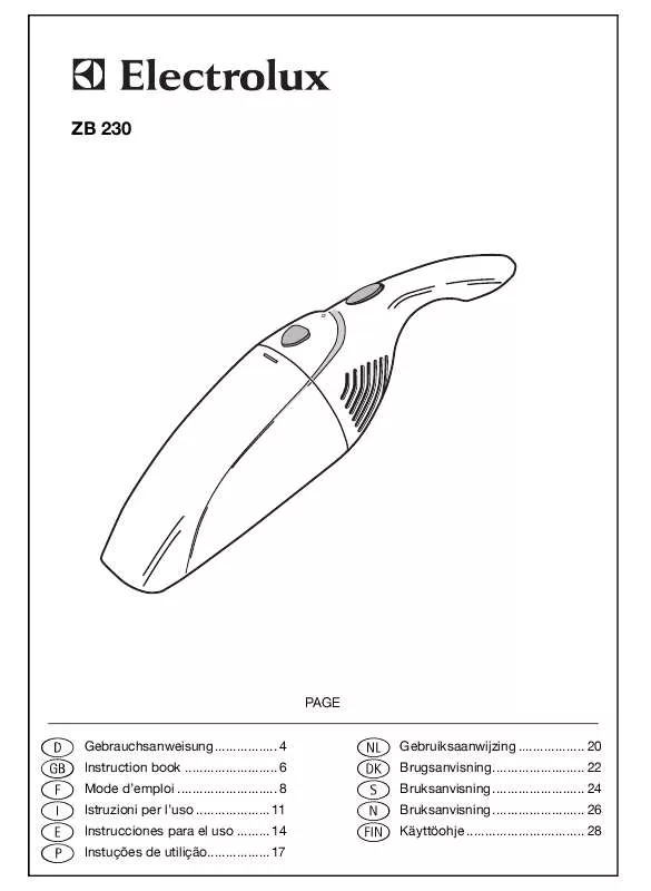 Mode d'emploi AEG-ELECTROLUX ZB230X