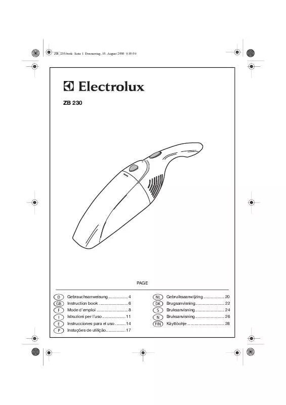 Mode d'emploi AEG-ELECTROLUX ZB 230V MOVIE 2000