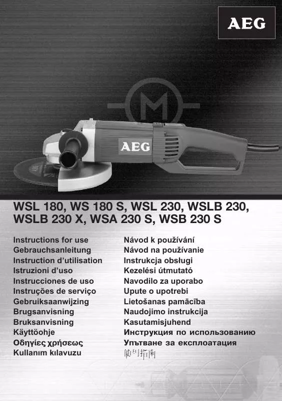 Mode d'emploi AEG WSL 180