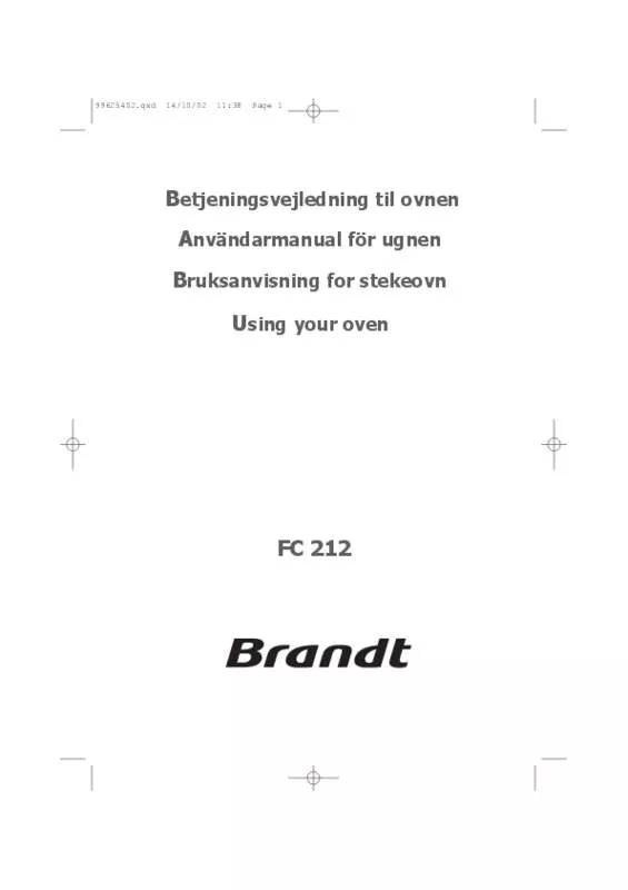 Mode d'emploi BRANDT FC-200CW