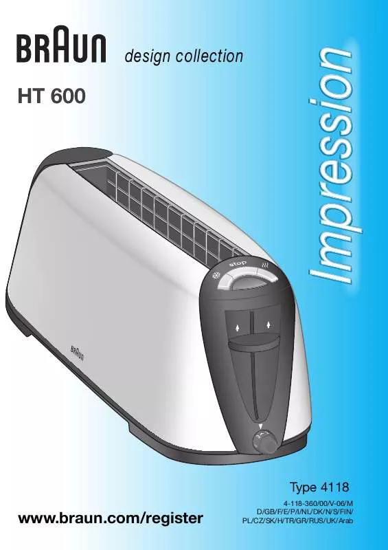 Mode d'emploi BRAUN IMPRESSION HT 600