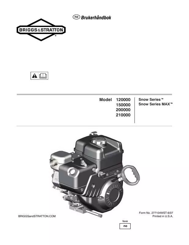 Mode d'emploi BRIGGS & STRATTON 120000