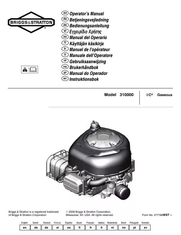 Mode d'emploi BRIGGS & STRATTON 310000