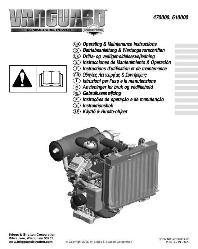 Mode d'emploi BRIGGS & STRATTON 474100