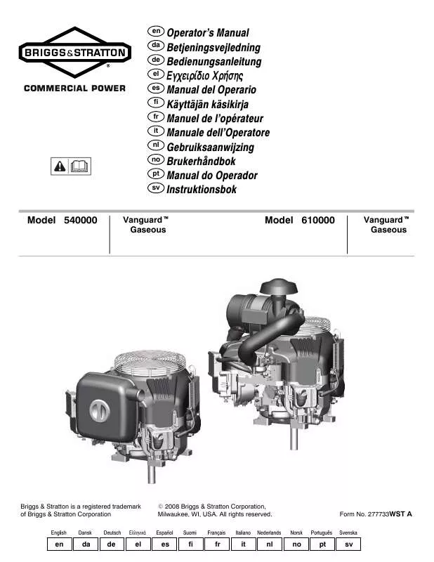 Mode d'emploi BRIGGS & STRATTON 543700