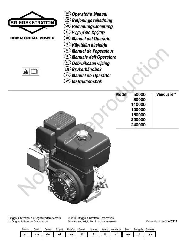 Mode d'emploi BRIGGS & STRATTON 86400