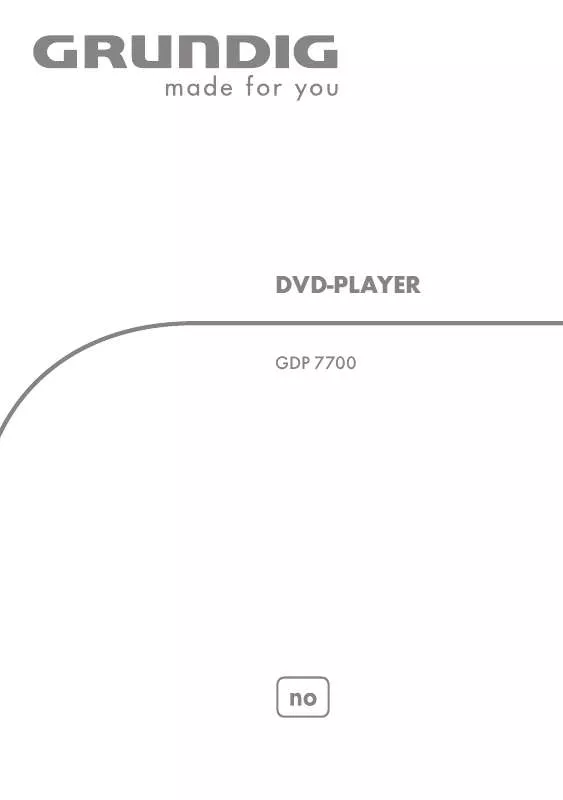 Mode d'emploi GRUNDIG GDP 7700