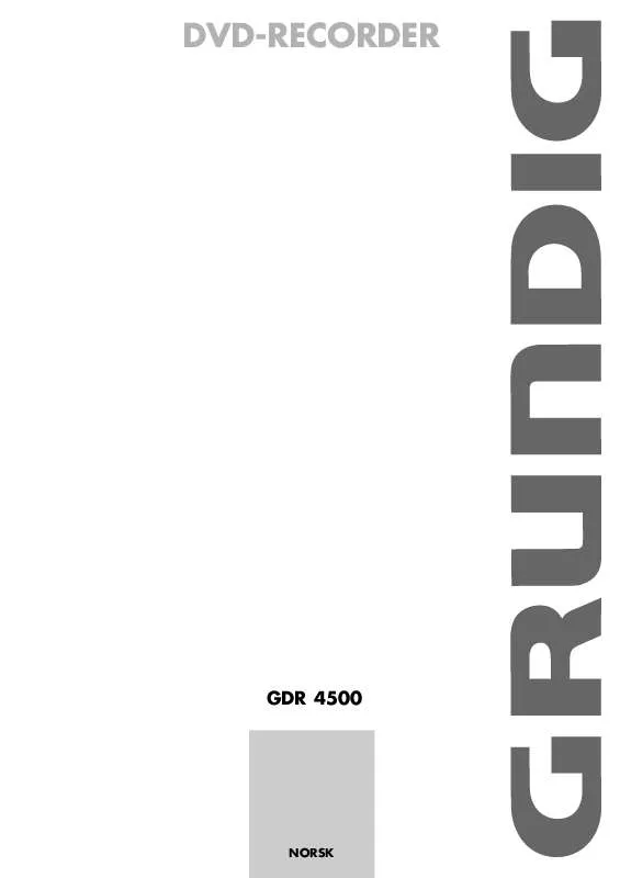 Mode d'emploi GRUNDIG GDR 4500