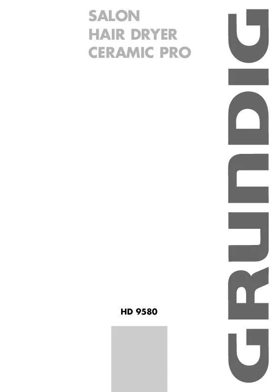 Mode d'emploi GRUNDIG HD 9580 SÈCHE-CHEVEUX 2200W