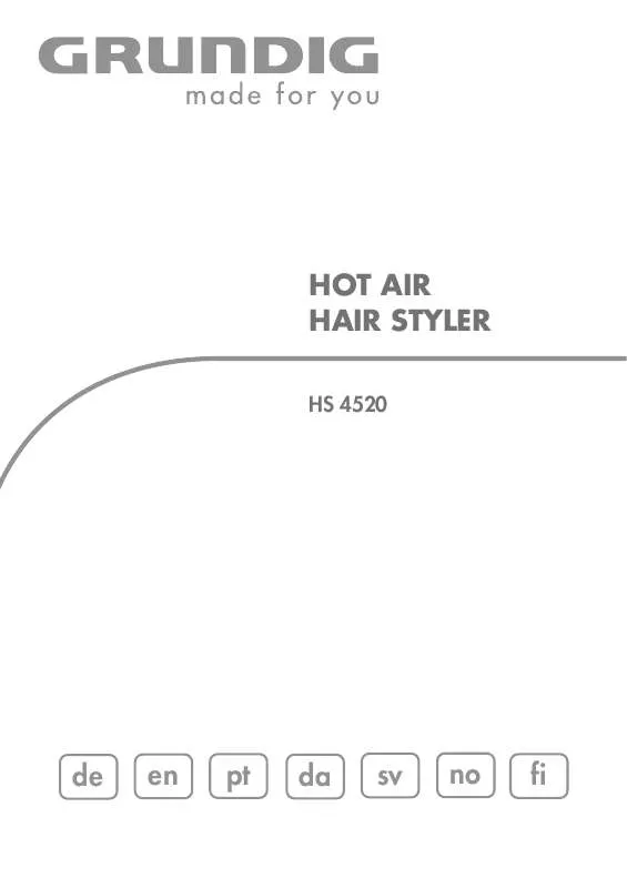 Mode d'emploi GRUNDIG HS 4520 HOT AIR HAIRSTYLER, 700W 2 T