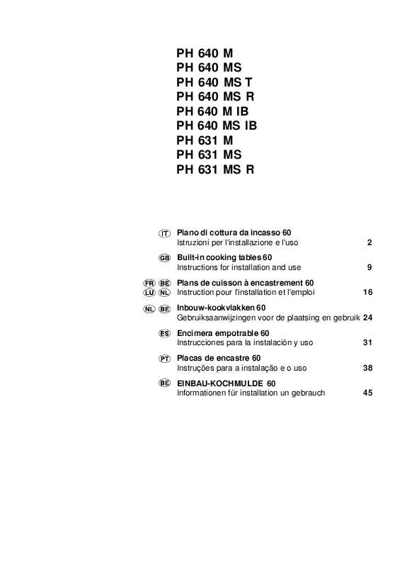 Mode d'emploi HOTPOINT PH 631MS R