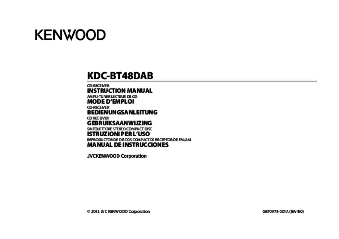 Mode d'emploi KENWOOD KDC-BT48DAB