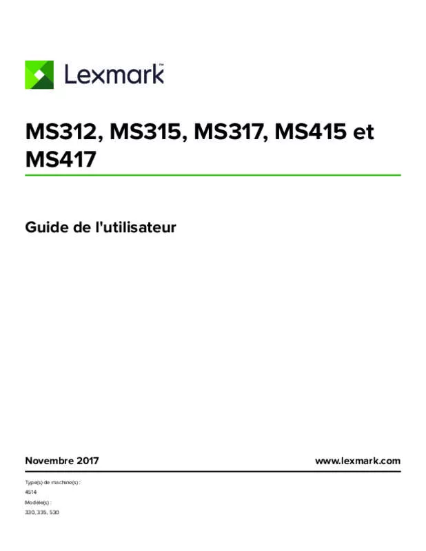 Mode d'emploi LEXMARK MS417DN