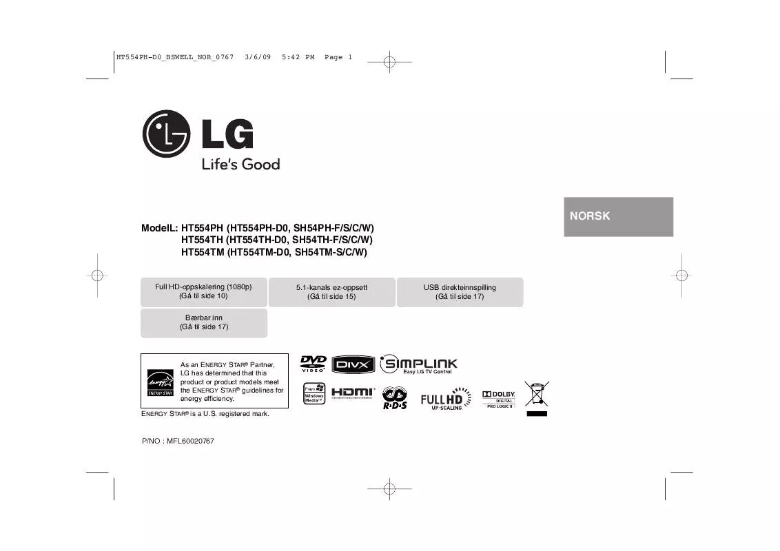 Mode d'emploi LG HT554TH