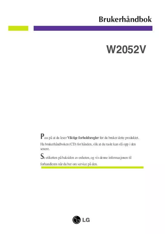 Mode d'emploi LG W2052V