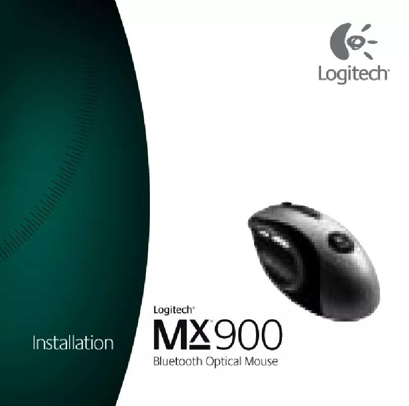 Mode d'emploi LOGITECH MX 900 BLUETOOTH OPTICAL MOUSE