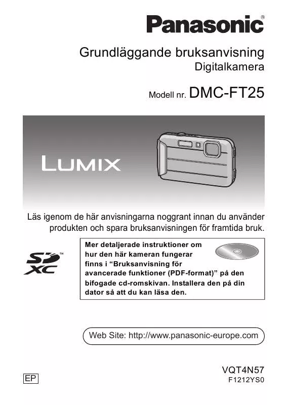 Mode d'emploi PANASONIC DMC-FT25EP