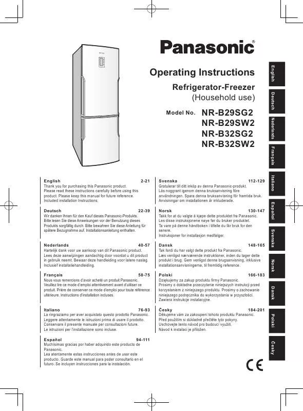 Mode d'emploi PANASONIC NR-B29SG2