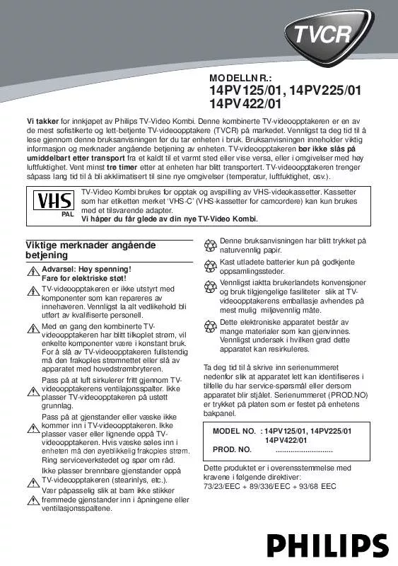 Mode d'emploi PHILIPS 14PV422